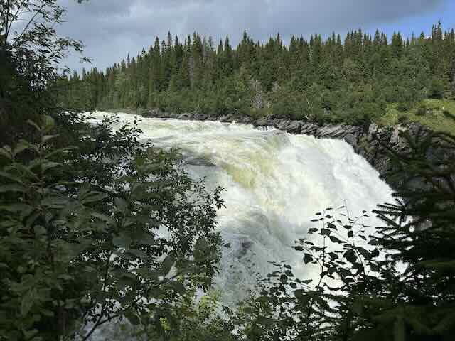 Tännforsen een van de grootste watervallen van Zweden